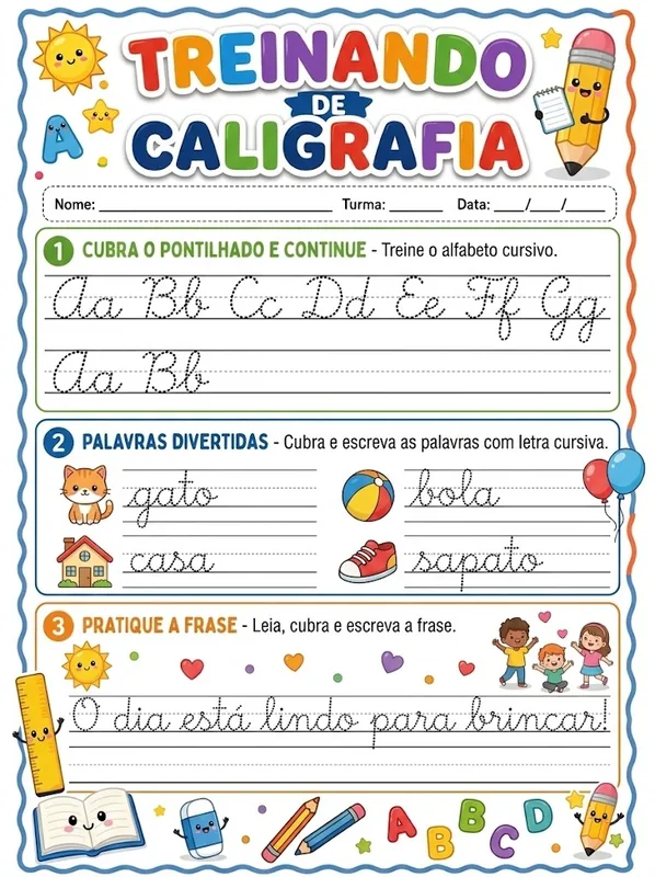 Exemplo de Atividade: Treinando de Caligrafia