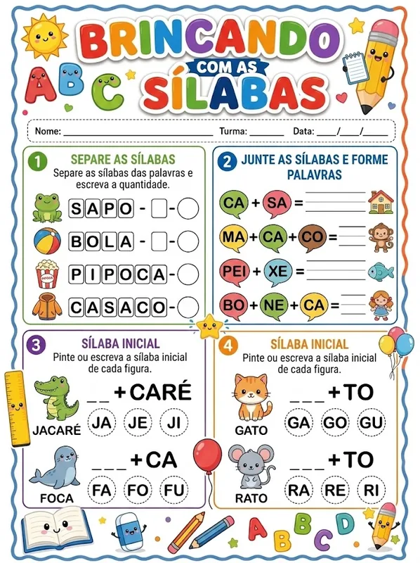Exemplo de Atividade: Brincando com as Sílabas